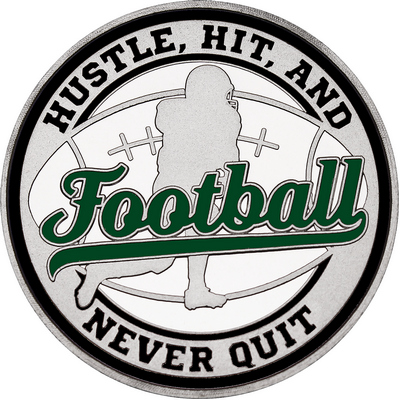 Dark Green "Football" with Black Outer Circular Borders